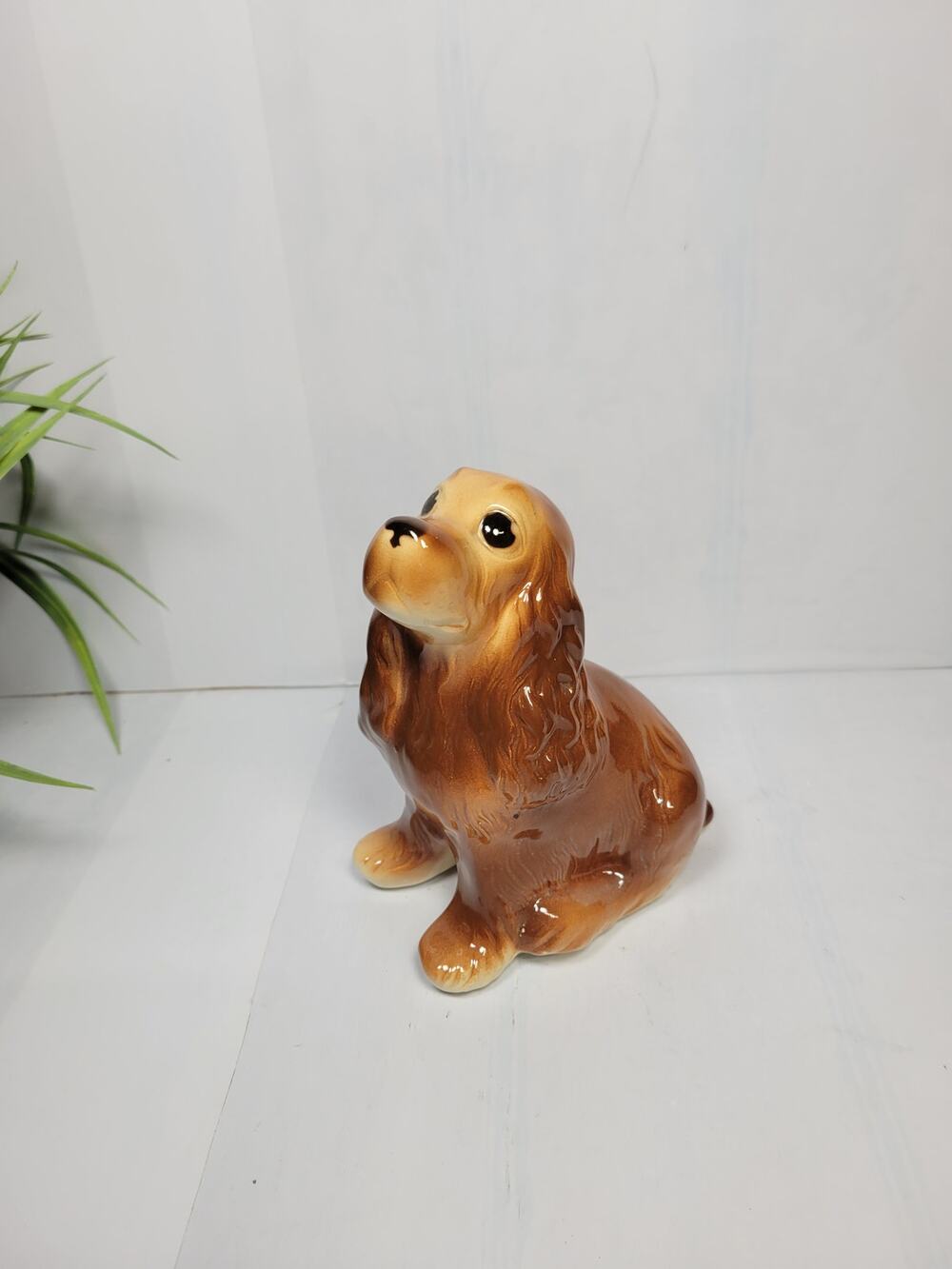 Vintage Royal Copley Cocker Spaniel Ceramic Figurine Dog Statue Mid Century